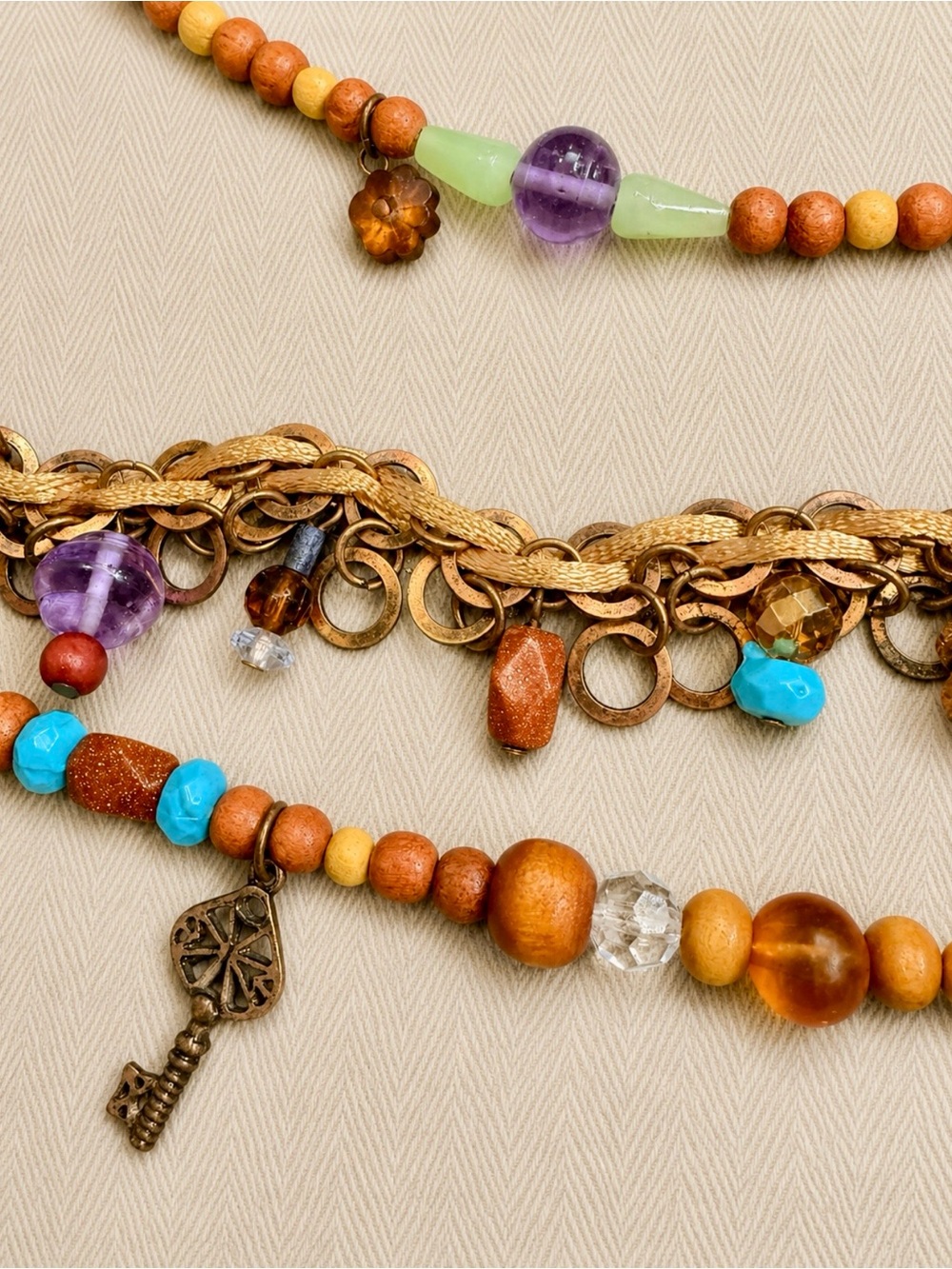 Chico’s Boho Multi-Strand Beaded Chain Belt- Statement Waist Accessory - Picture 6 of 7